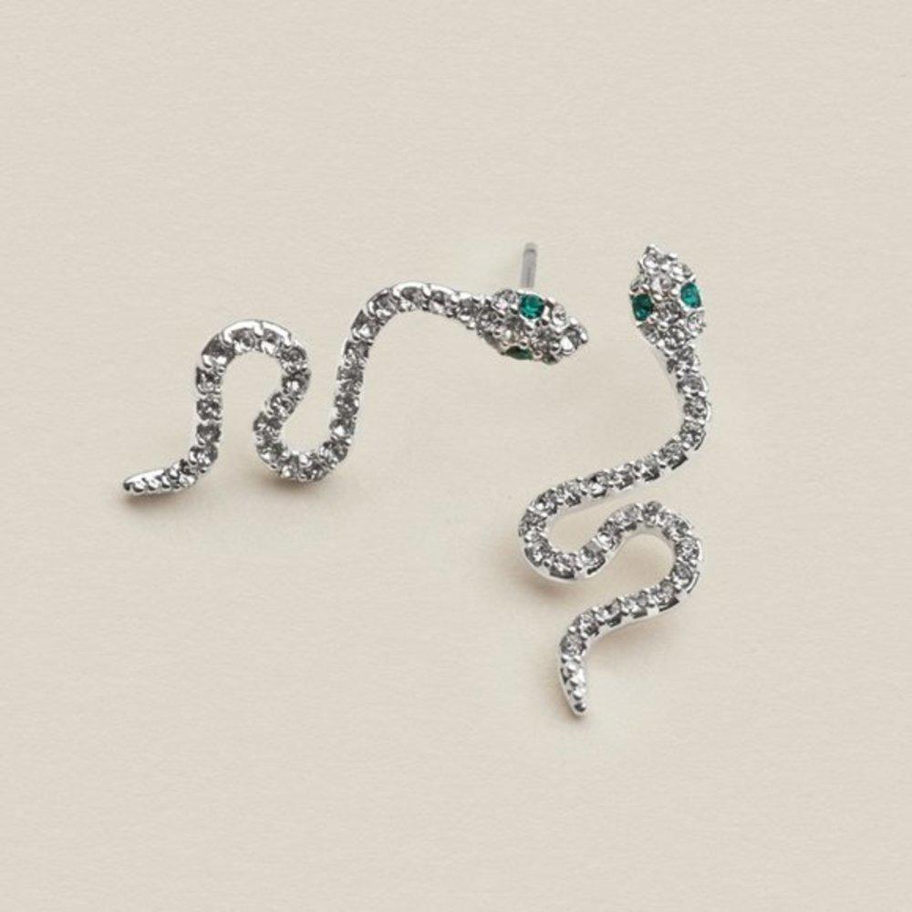Lucky Brand Pave Snake Studs Earrings